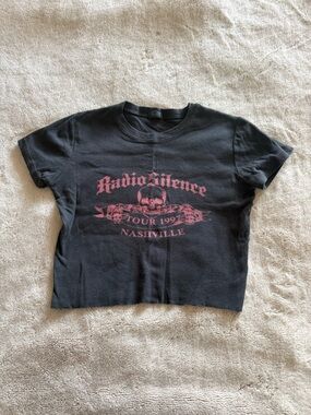 Brandy Melville John Galt Black Crop Tee Radio Silence 1997 tour Nashville s